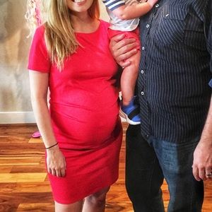 Red maternity dress
